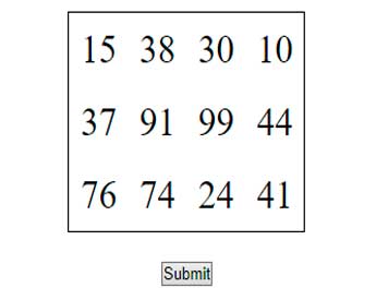 Picture with numbers from the test