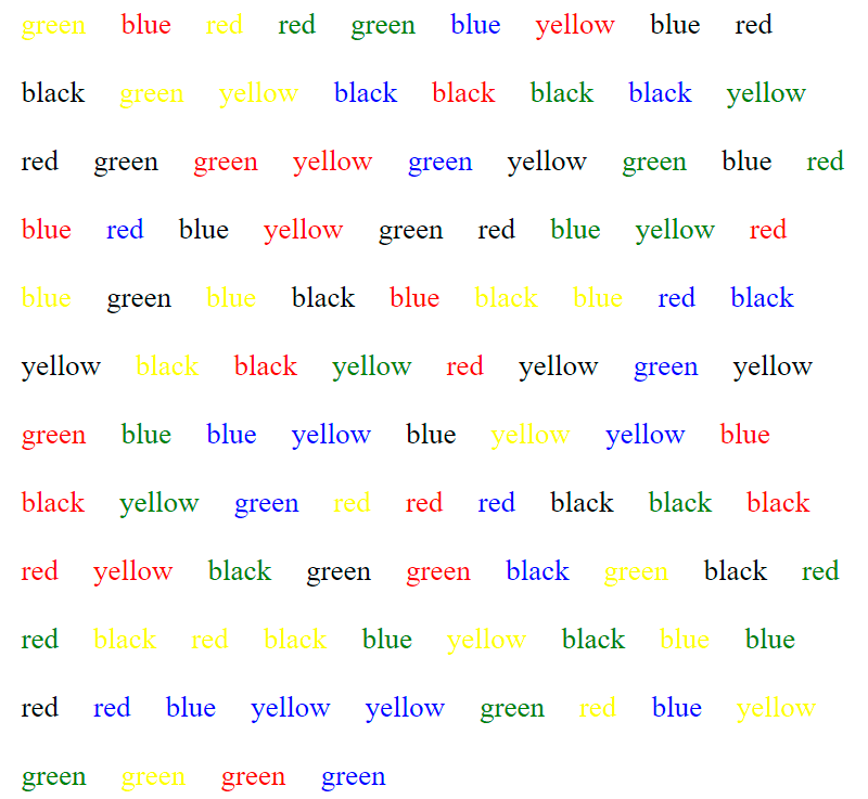 Stroop Test Online Version