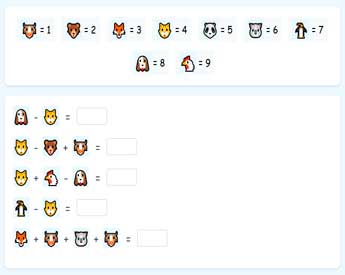 Training task example with icon-based problems