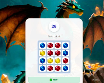 One Move Match-3 puzzle grid with crystals